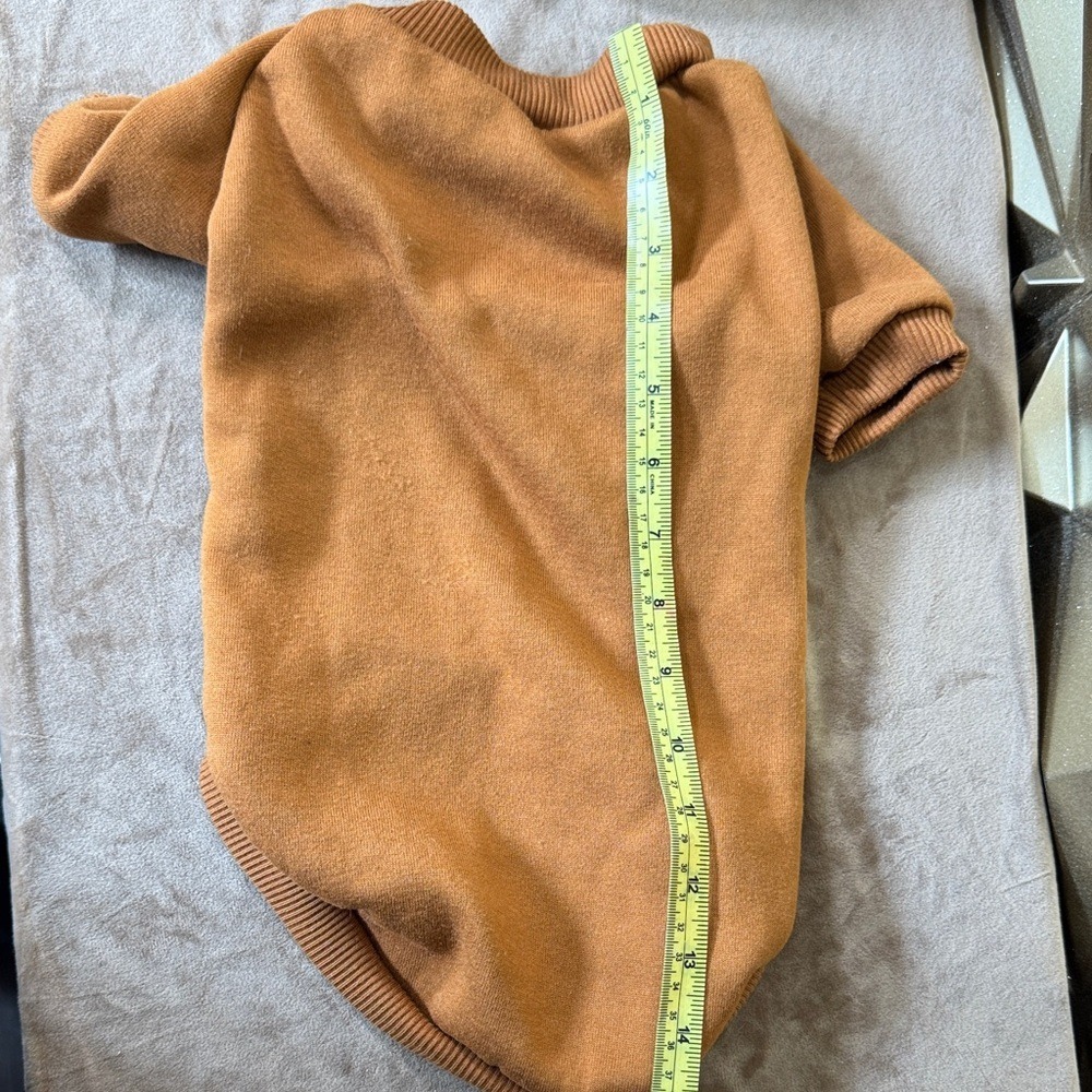 Camel Brown Fleece Lined Pet Sweatshirt Pullover Dog Cat Sweater Small